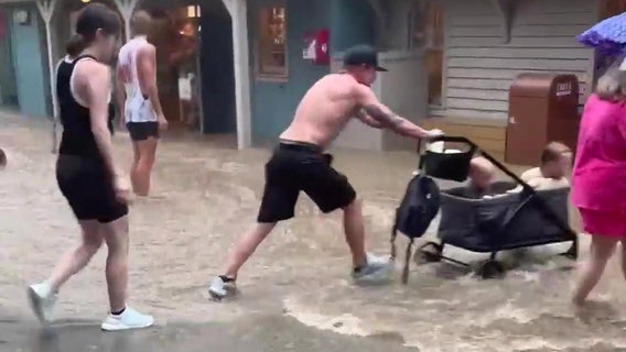 Dolly Parton’s Dollywood theme park in Tennessee hit by flash flooding; 1 injured