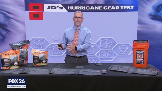 Adorable dogs and flood barriers