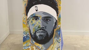 Art exhibit, tribute by Warriors fans for Klay Thompson ahead of game at Chase Center