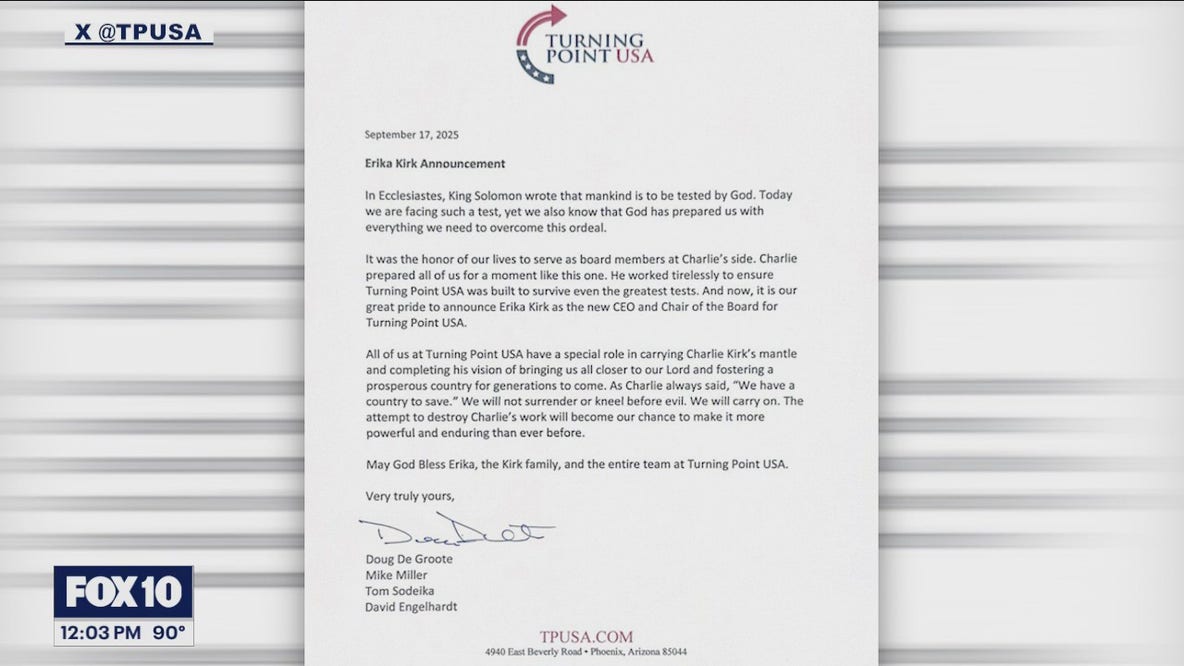 Turning Point USA selects Erika Kirk as new CEO