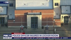 Philly police officer injured in locker room