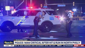 Man critical after being hit by 2 cars in North Philadelphia