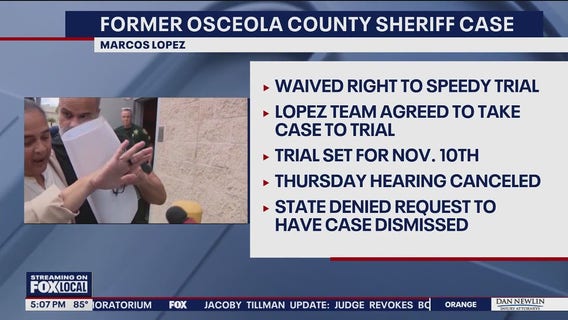 Former Osceola County Sheriff Lopez speedy trial waved