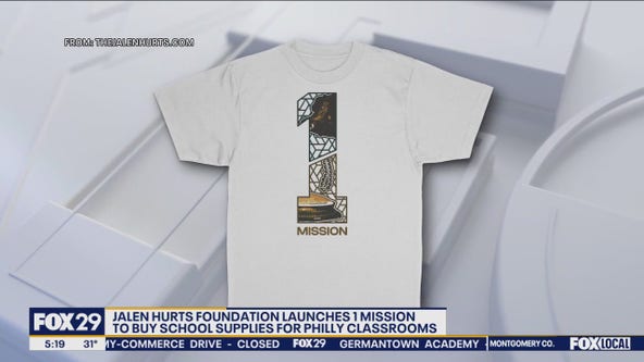 Jalen Hurts selling t-shirts to raise money for Philly school supplies