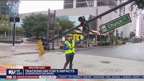 Orlando traffic lights knocked down to ground by Milton