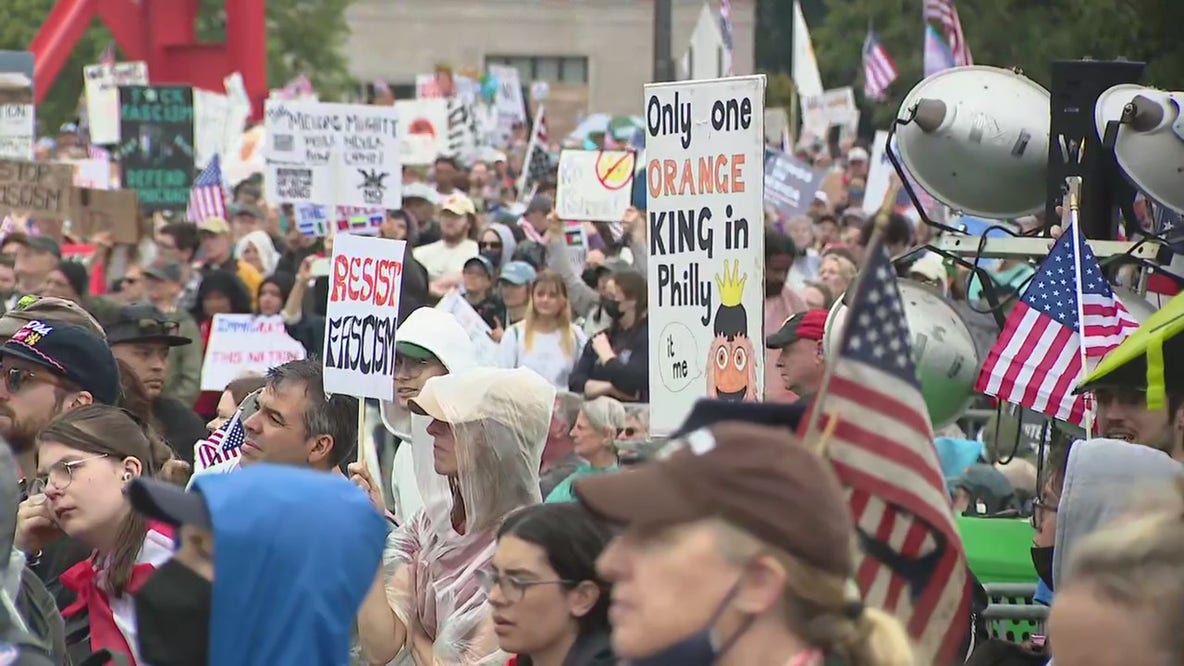 Demonstrators gather for No Kings Day Protest in Philly
