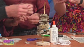 Making holiday tree craft with House and Hazel in Maple Valley