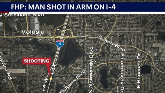 Man shot in arm while driving on I-4 in Deltona