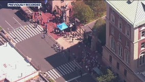 Protests outside Columbia on first day of classes