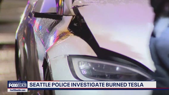 Seattle police investigating burned Tesla