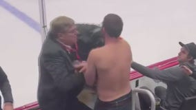 Shirtless Red Wings fan tossed from game after brawl with security