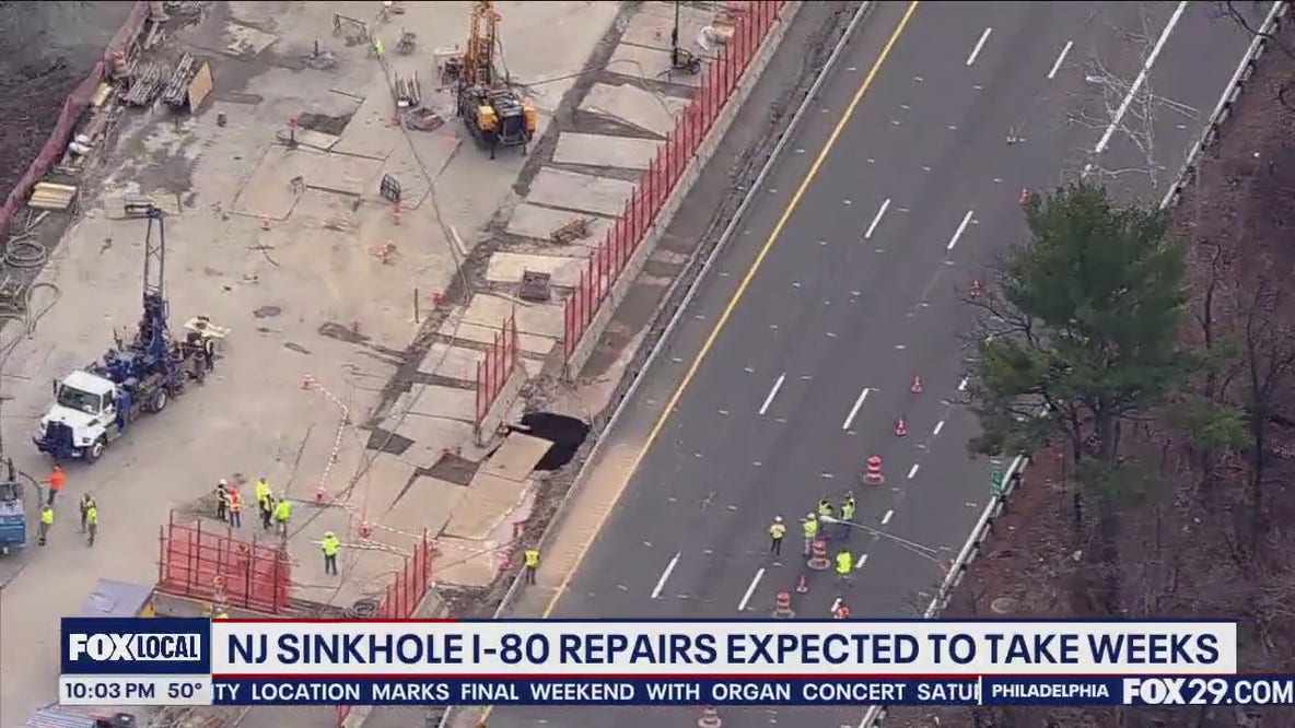 NJ sinkhole I-80 repairs expected to take weeks