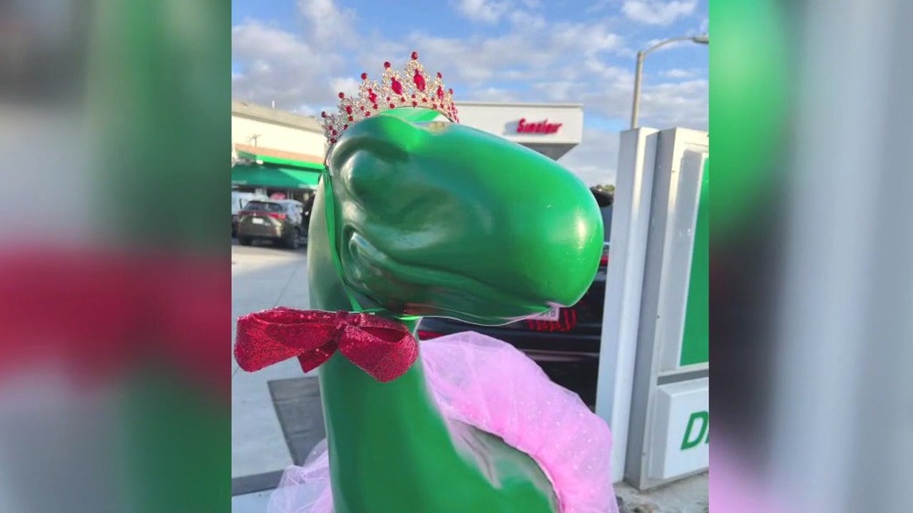 Brentwood landmark 'Dino Claire' stolen | FOX 11 Los Angeles