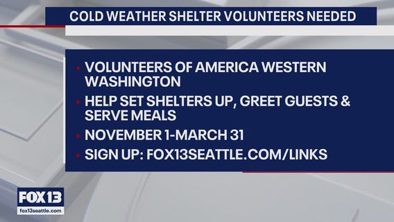 Volunteers needed for cold weather shelters around the region