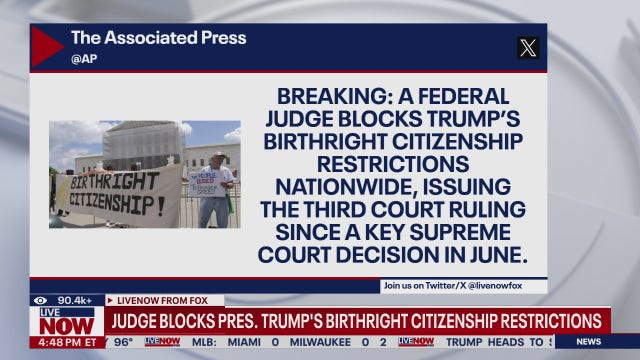 Trump’s birthright citizenship restrictions blocked by judge in third ruling since Supreme Court decision