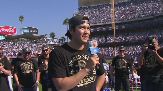Ohtani's World Series victory parade speech