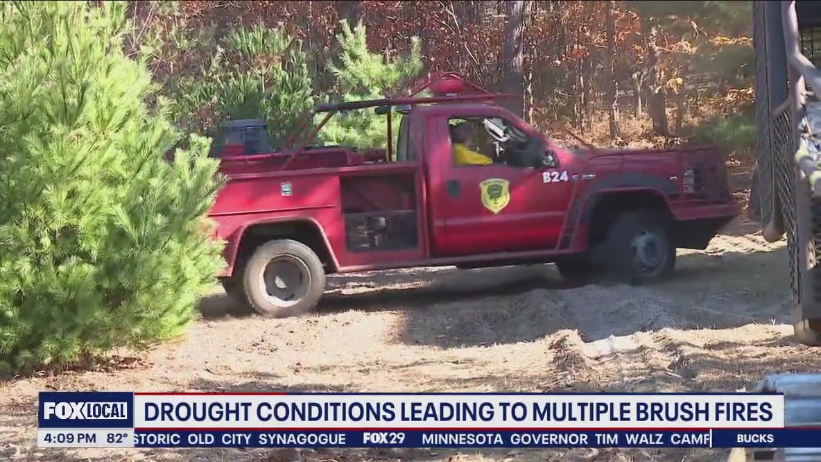 Drought conditions lead to multiple brush fires: Fire in Burlington Co. 90 percent contained