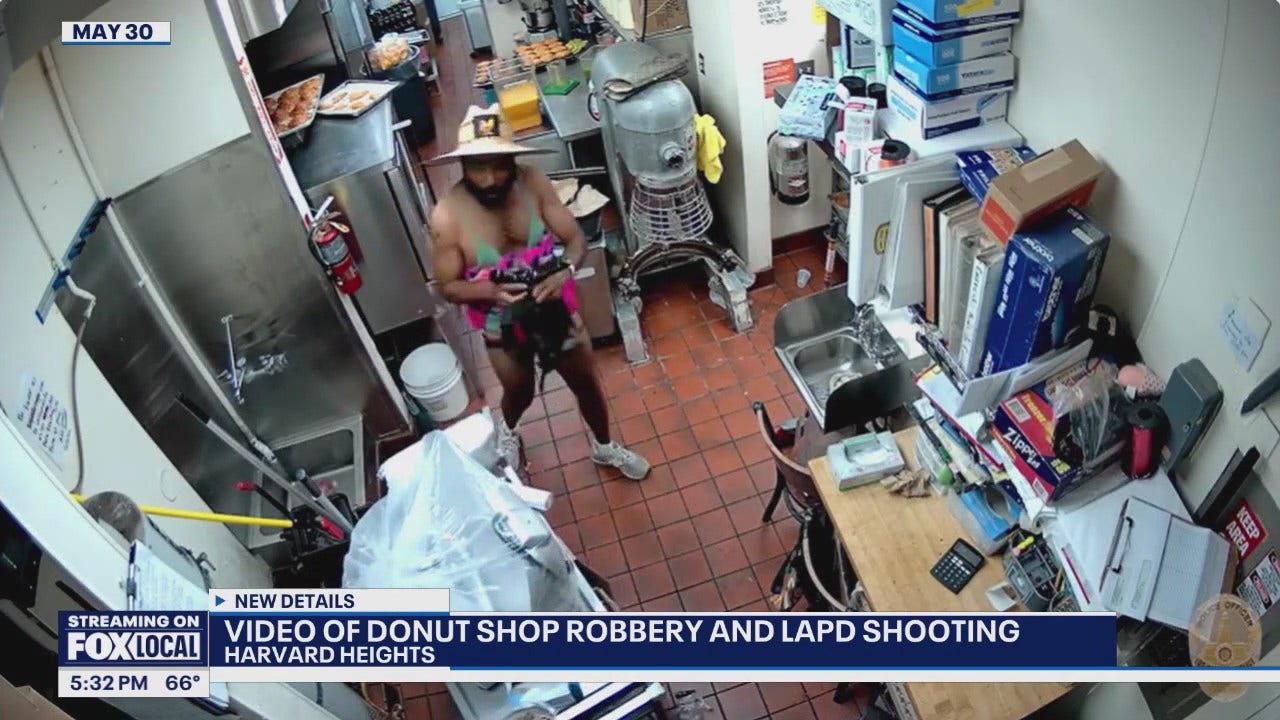 Man in bikini robs donut shot; Workers fight back | FOX 11 Los Angeles