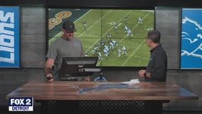 Lions coach Dan Campbell breaks down video on the Vikings