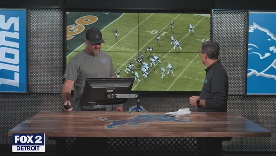 Lions coach Dan Campbell breaks down video on the Vikings