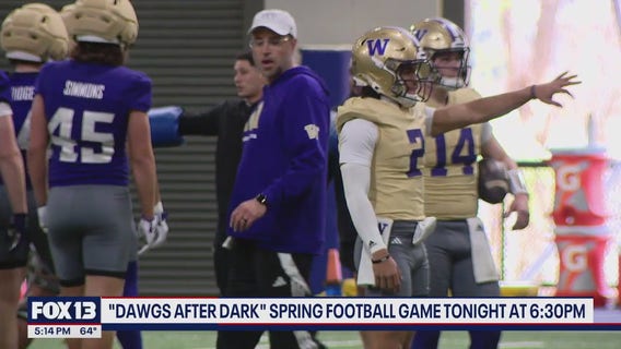 Huskies hit the field for their "Dawgs After Dark" spring game