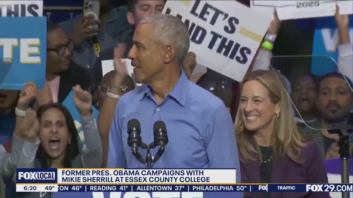 NJ governor's race: Obama campaigns with Sherrill at North Jersey rally