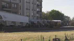 Train derailment in East Austin