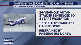 Woman sentenced in flight attendant assault