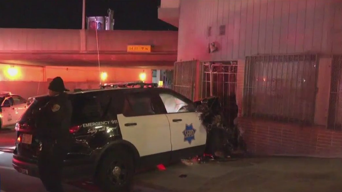 San Francisco police SUV crashes into building