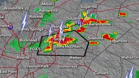 Monday metro Atlanta thunderstorm warning