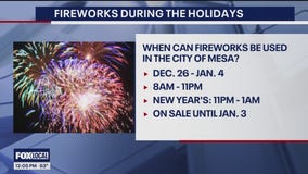 When can fireworks be used in Mesa?