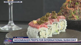 A million dollar sushi roll topped with real gold caviar