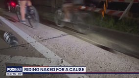 Naked cyclists protest Houston bike accommodation