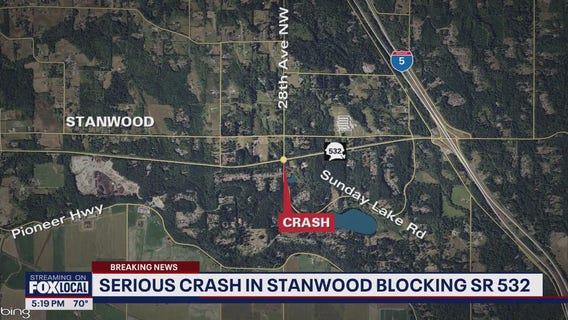 Serious, multi-vehicle crash in Stanwood, WA blocks SR 532