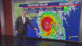 Hurricane Helene moving NNE with 130 mph winds