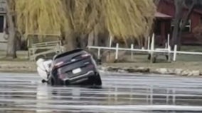 Across America: Video shows SVU falling through ice, driver escaping