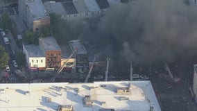 SkyFOX over large Bronx fire