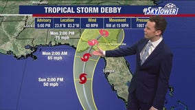 Tropical Storm Debby forms in Gulf of Mexico