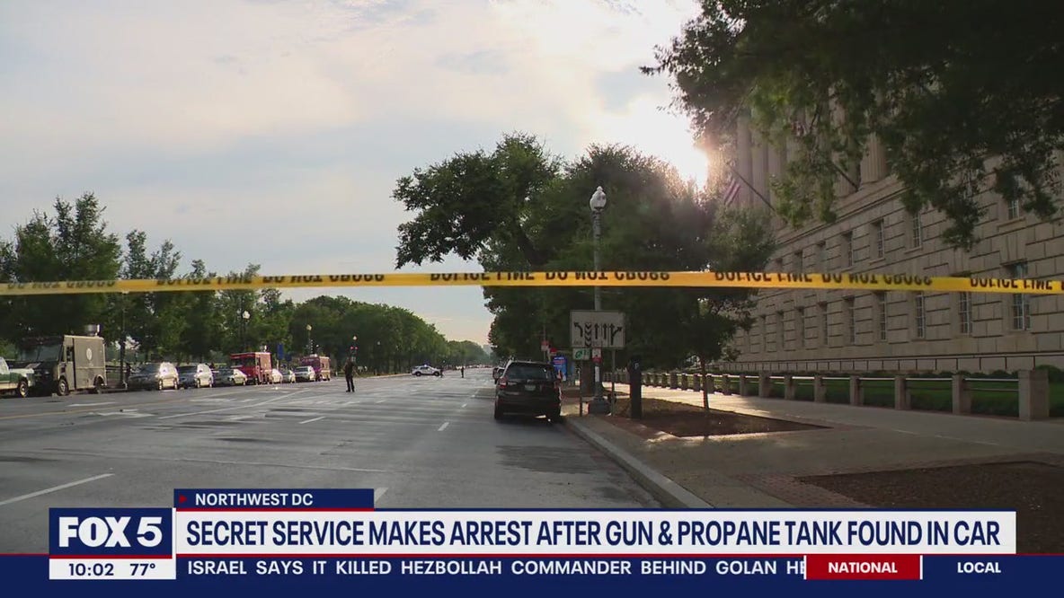 Secret Service makes arrest after gun, propane tank found in vehicle