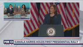 Kamala Harris holds first presidential rally