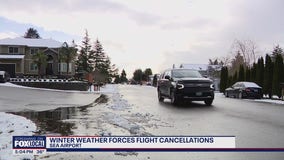 Winter weather in WA forces flight cancellations