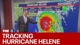 Hurricane Helene moving NNE with 130 mph winds