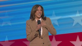 Harris makes surprise appearance at DNC