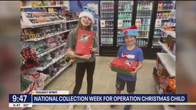 Lauren and her kids shop for Operation Christmas Child