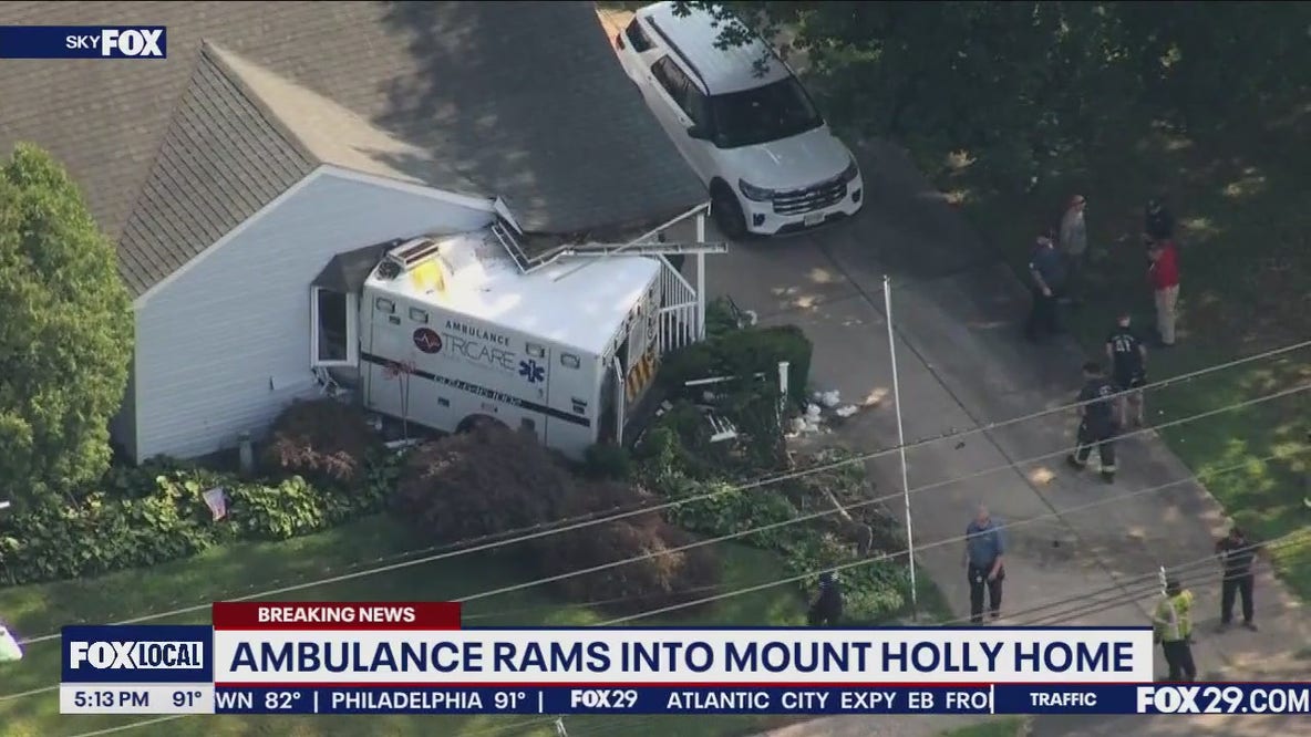 Ambulance rams into Mount Holly home