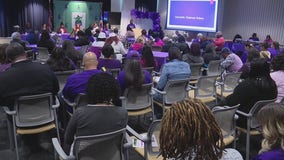 Detroit police hosts Domestic Violence Awareness Month outreach.