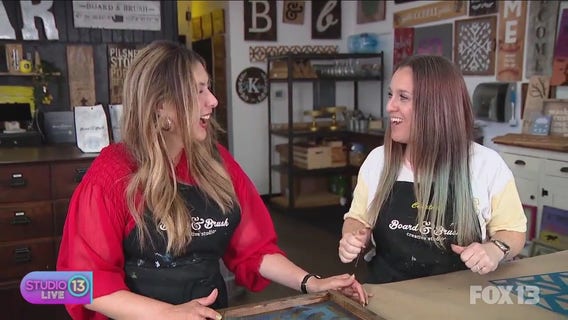 Making custom wood signs at Board & Brush Creative Studio