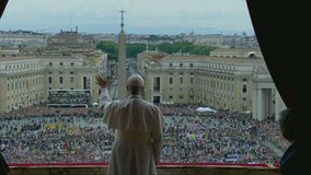 Pope Leo XIV delivers his first Sunday blessing