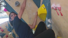 Shannon Murray tries bouldering for Global Climbing Day