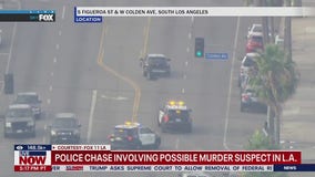 Police chase possible murder suspect in Los Angeles